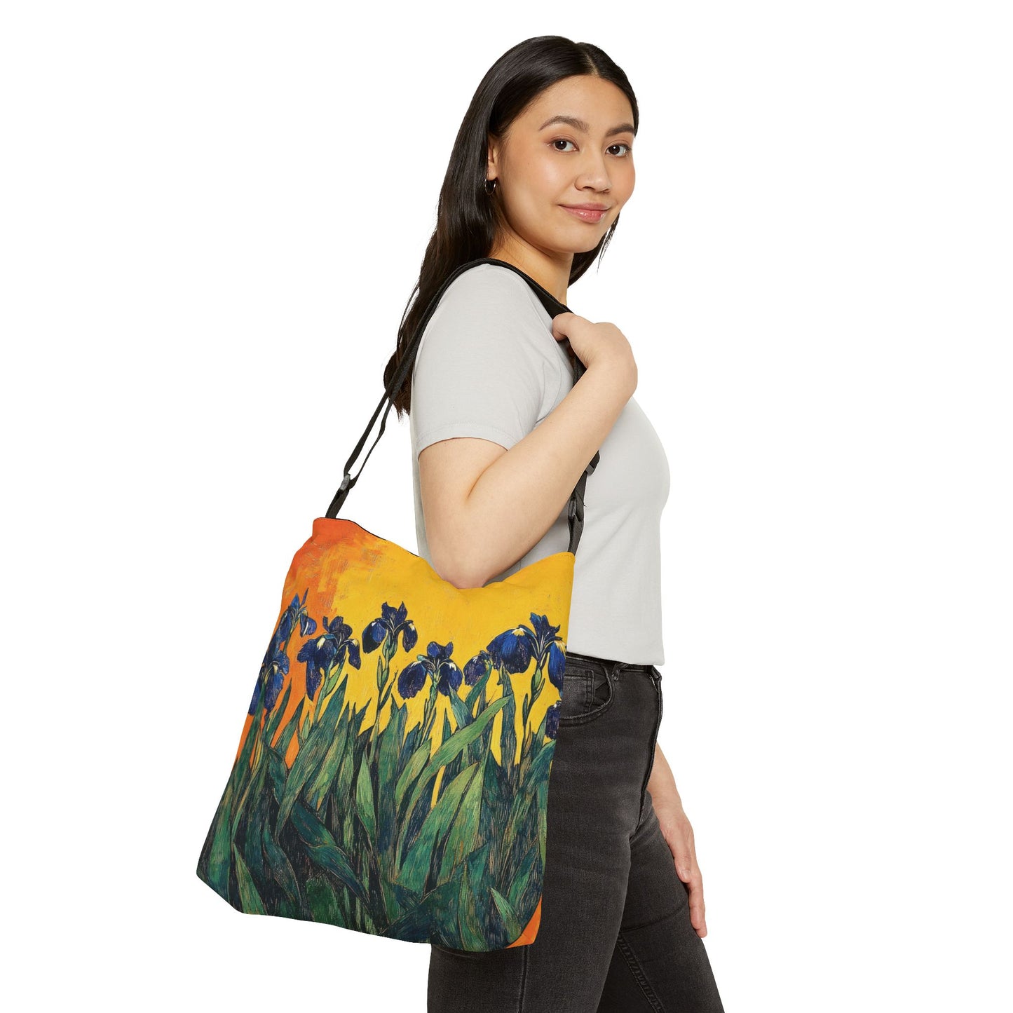 Blue Iris  - Adjustable Tote Bag