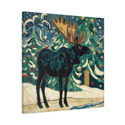 SNOWY NIGHT MOOSE