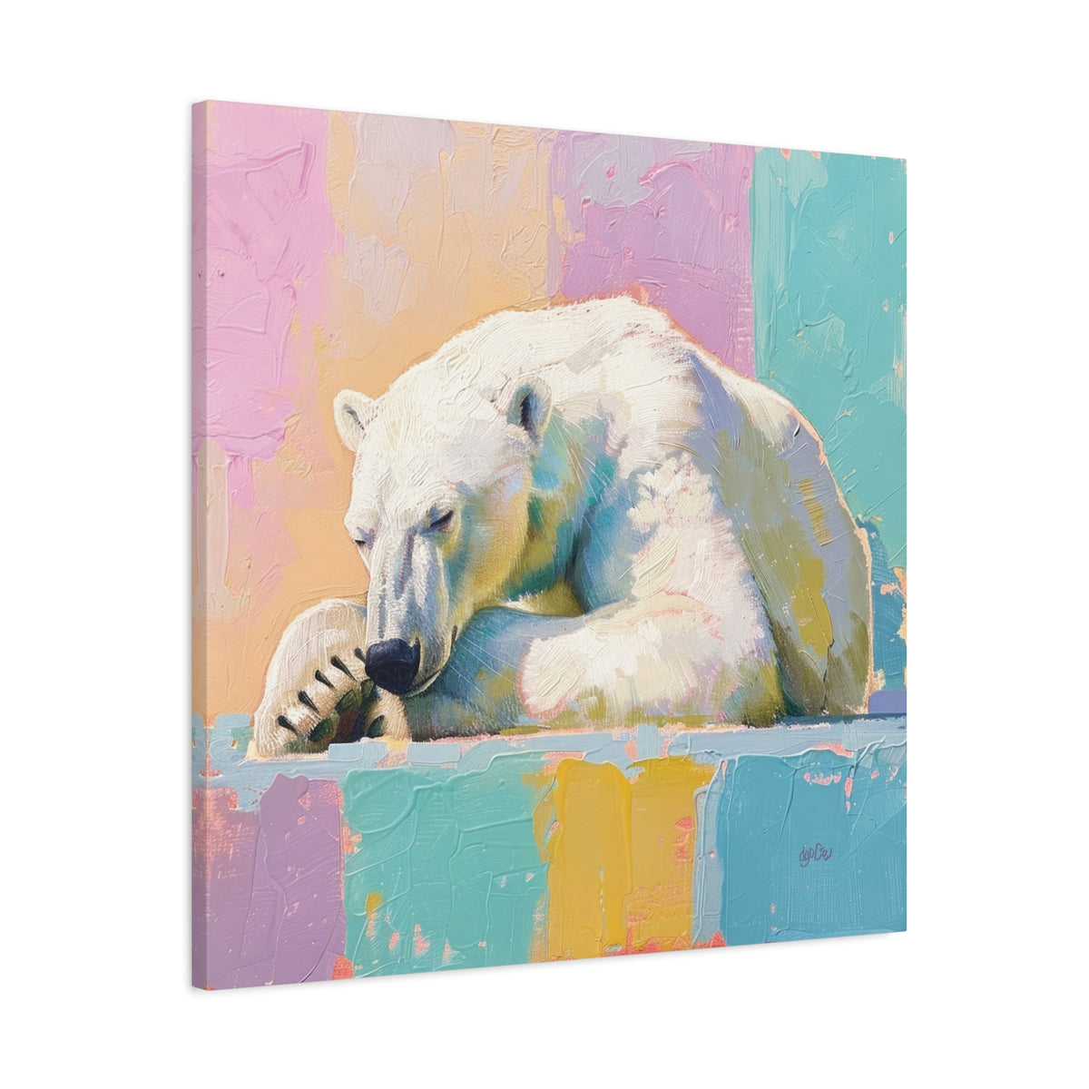 PASTEL POLAR BEAR — DOZING