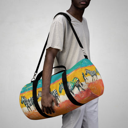 CRAYON PAINT ZEBRAS  - DUFFLE