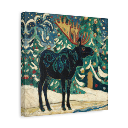 SNOWY NIGHT MOOSE