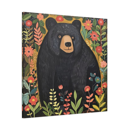 BLACK BEAR AND WILDFLOWERS
