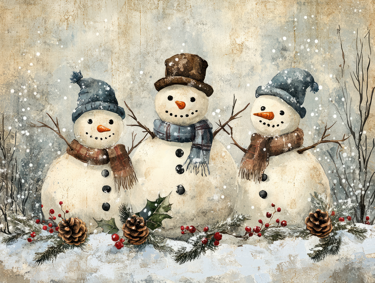 VINTAGE SNOWMEN - Tumbler 20oz