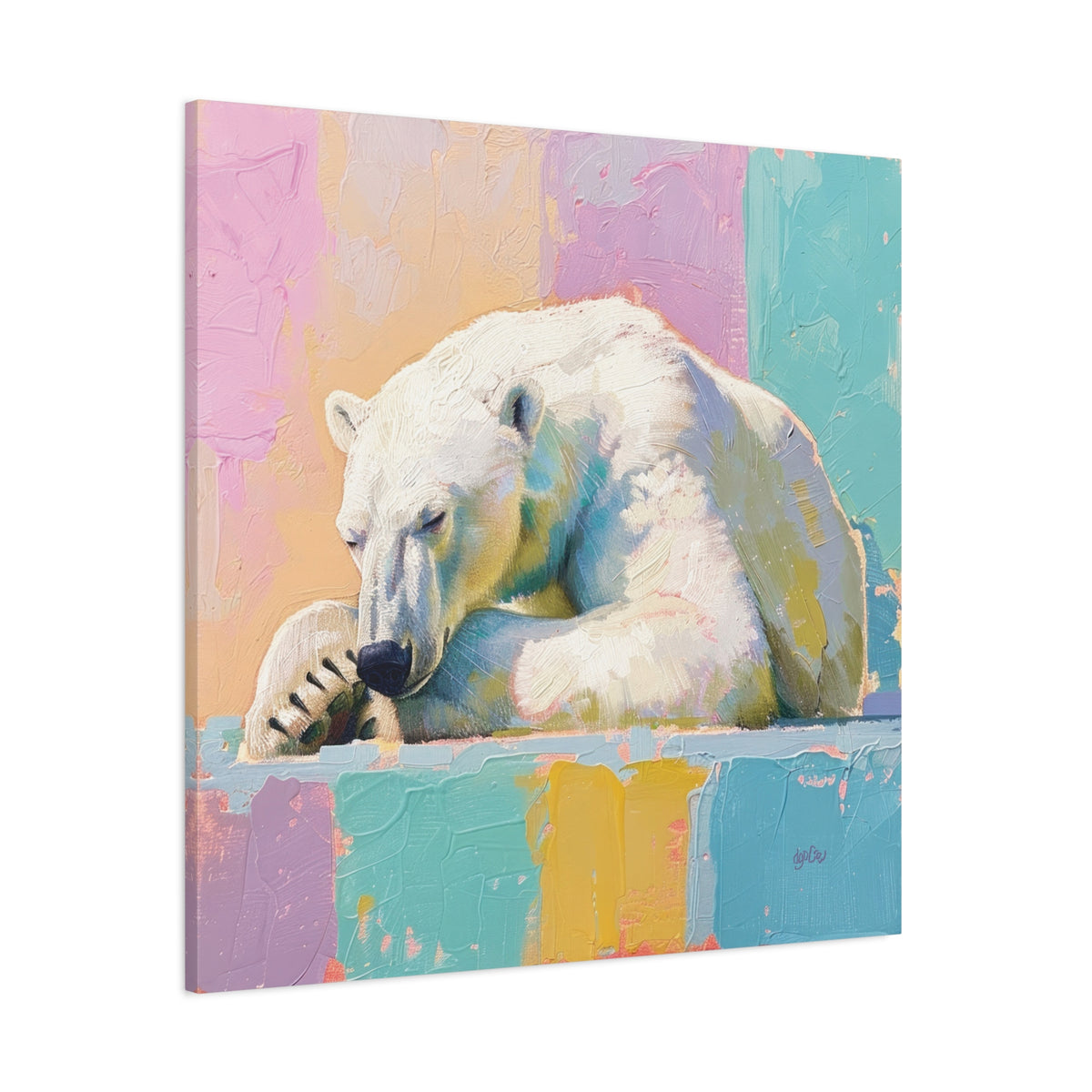 PASTEL POLAR BEAR — DOZING