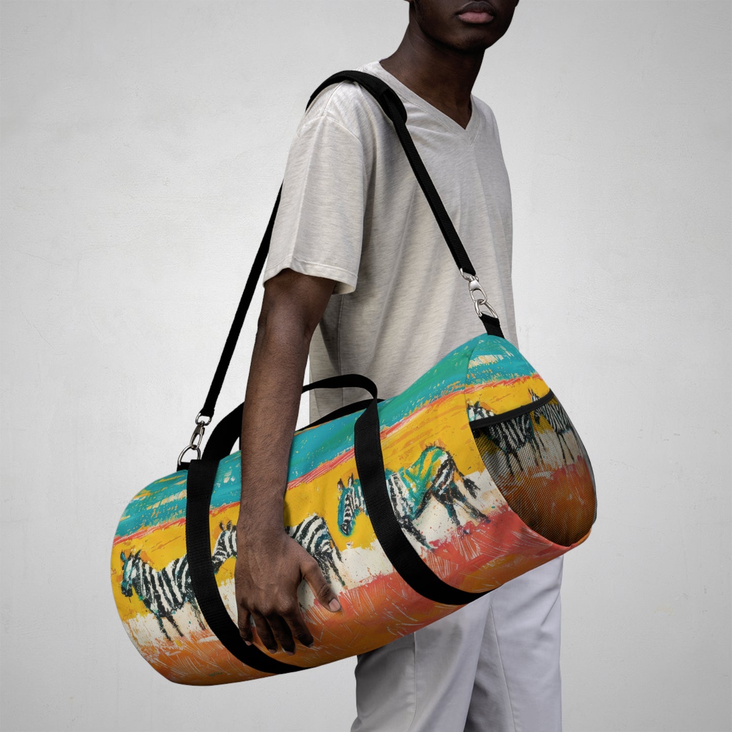 CRAYON PAINT ZEBRAS  - DUFFLE