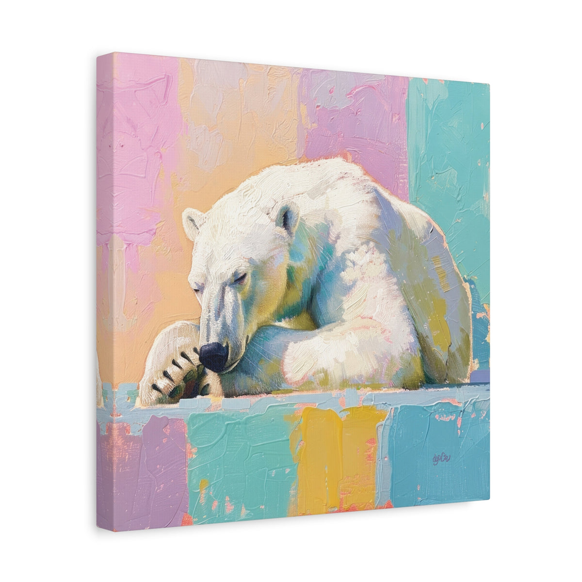 PASTEL POLAR BEAR — DOZING