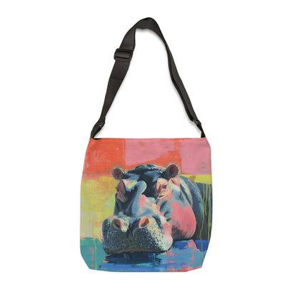 COLORFUL HIPPOs  - Adjustable Tote Bag