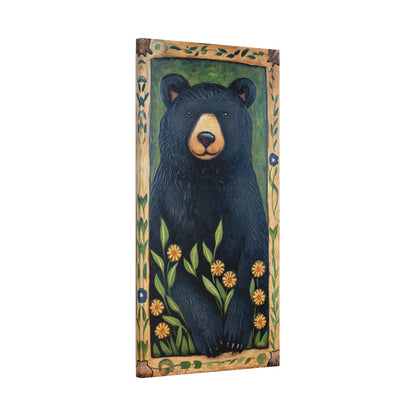 BLACK BEAR WITH DAISIES