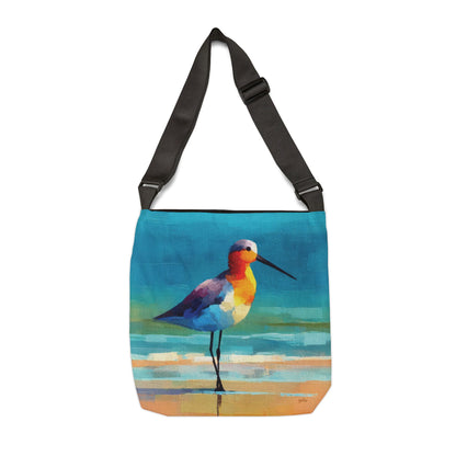 AZURE BEACH SHORE BIRDS  - Adjustable Tote Bag