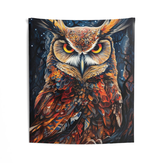 GREAT HORNED OWL -  Wall Tapestry