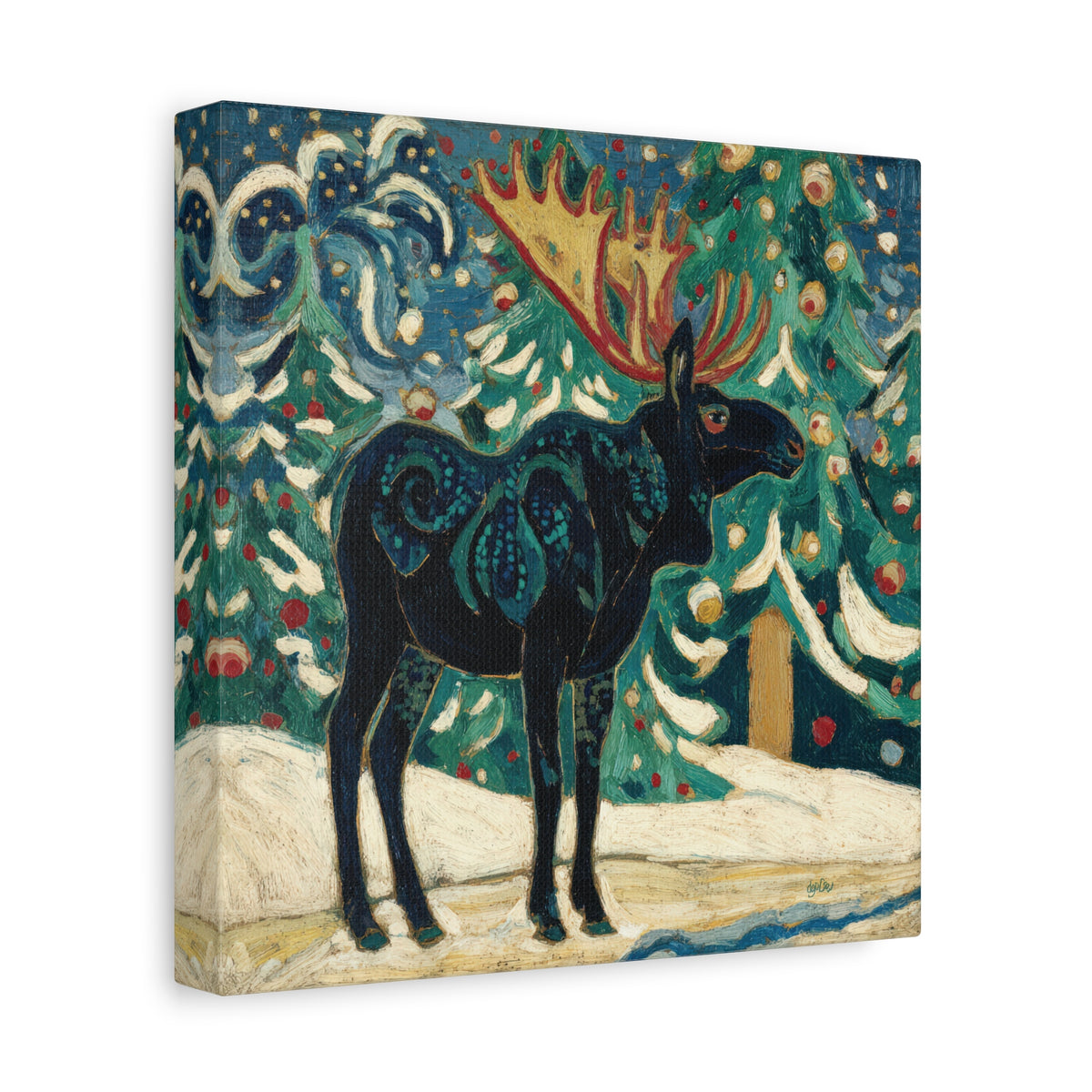 SNOWY NIGHT MOOSE