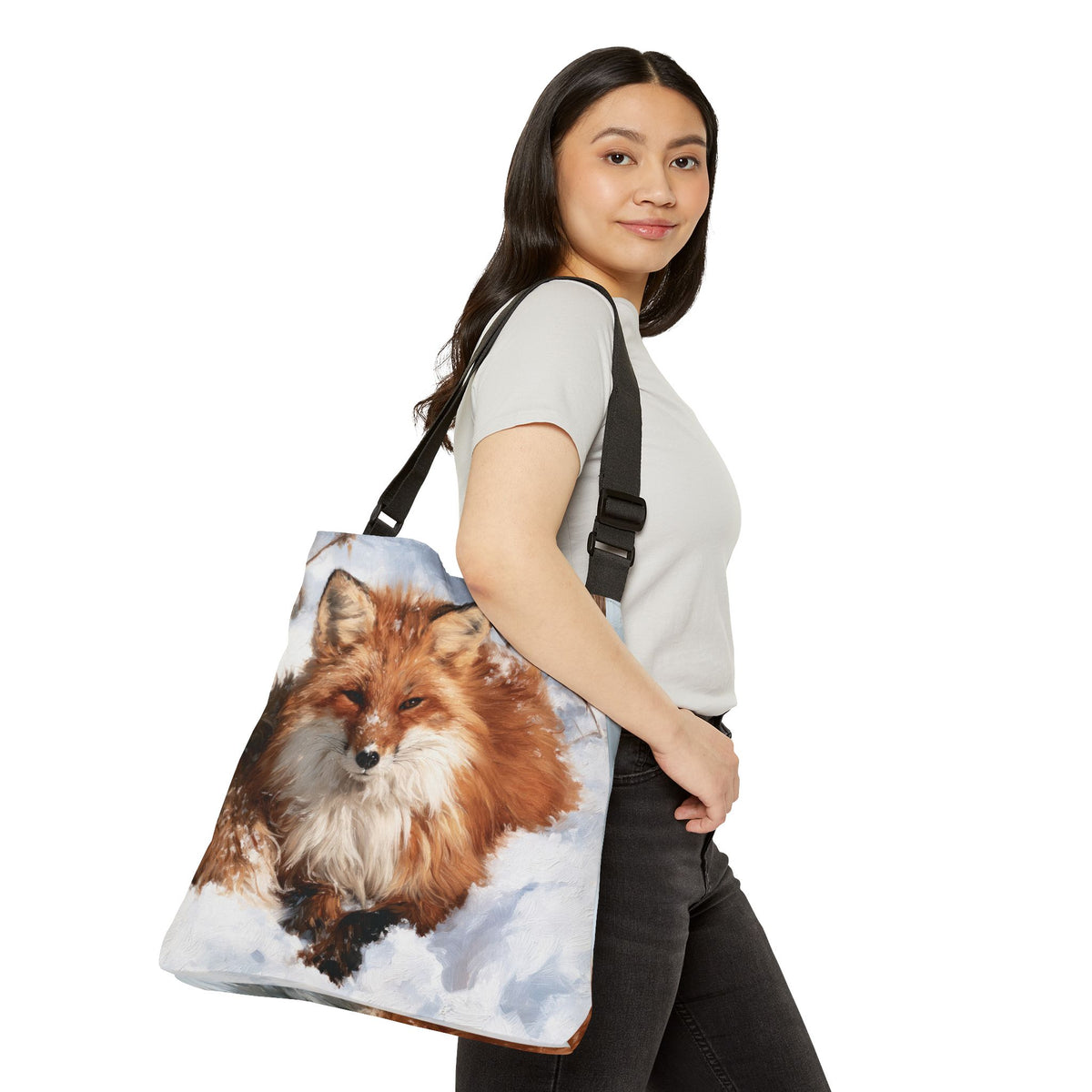 SNOWY FOX – Adjustable Tote Bag
