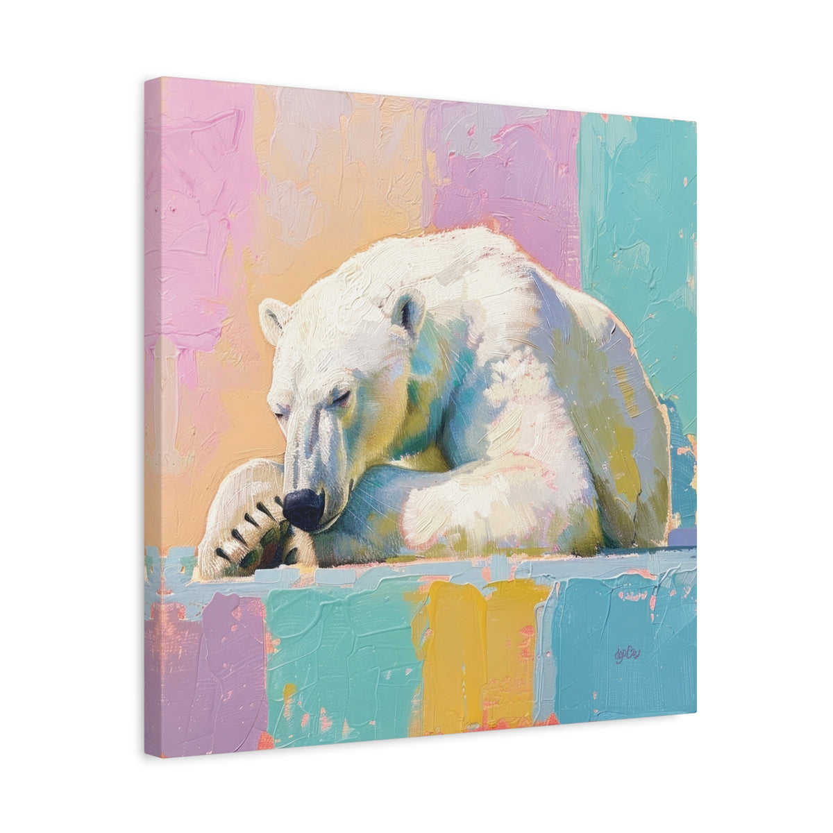 PASTEL POLAR BEAR — DOZING