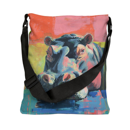 COLORFUL HIPPOs  - Adjustable Tote Bag