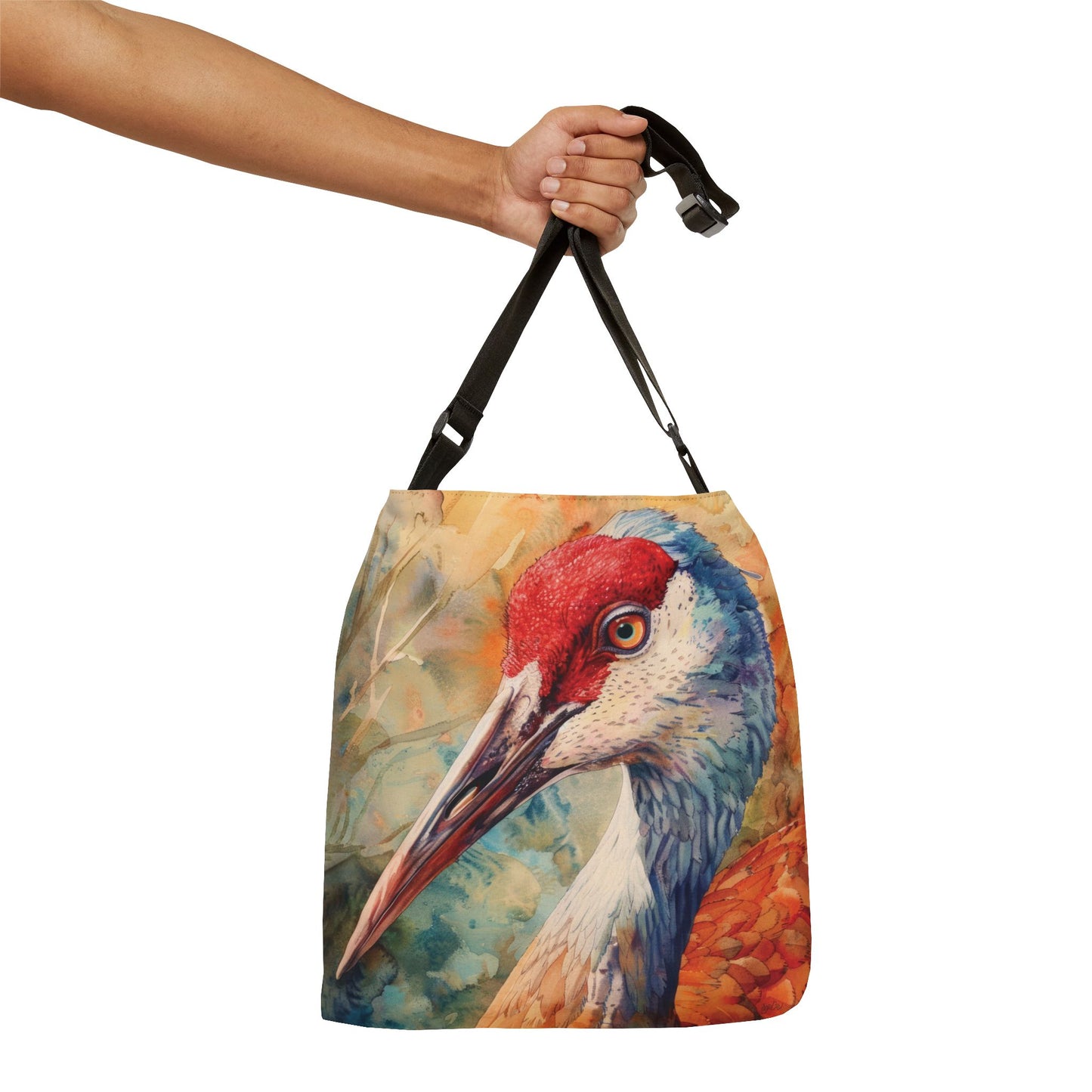 WATERCOLOR CRANE – Adjustable Tote Bag