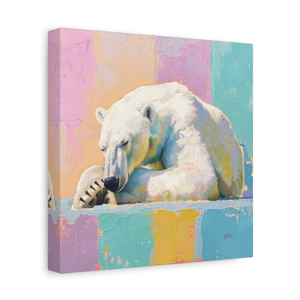 PASTEL POLAR BEAR — DOZING