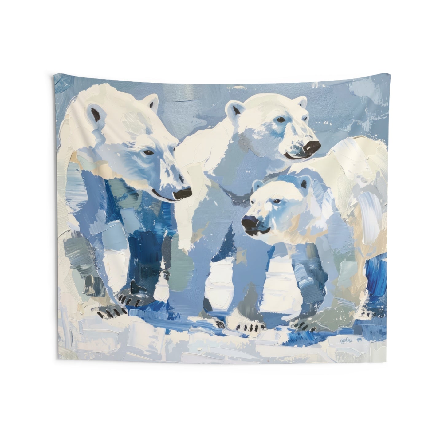 3 POLAR BEARS  - Wall Tapestry