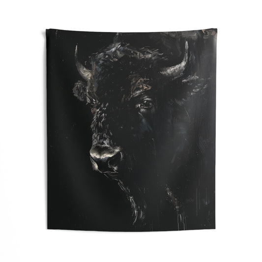 BROODING BISON - Wall Tapestry