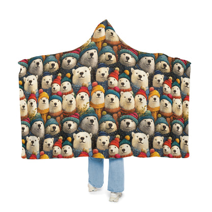 I LOVE POLAR BEARS - Hooded Fleece Blanket