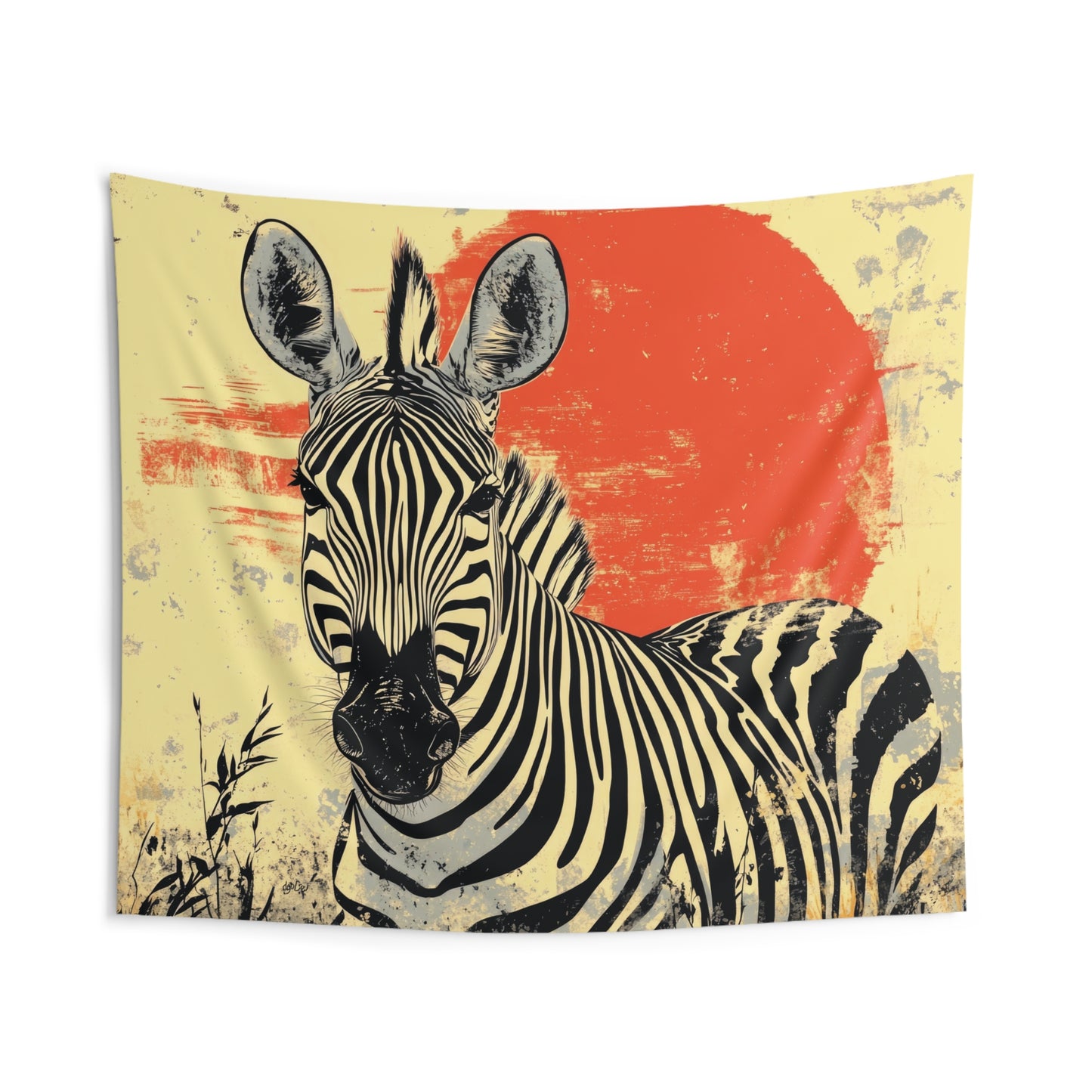 WARM SUN ZEBRA - Wall Tapestry