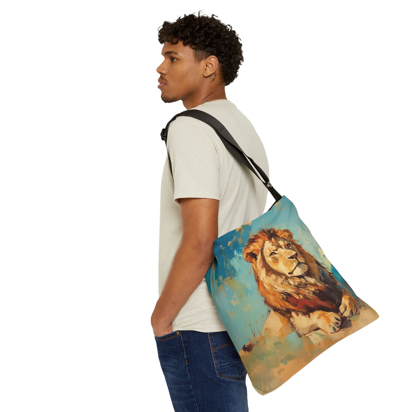 SUN DRENCHED LIONS  - Adjustable Tote Bag