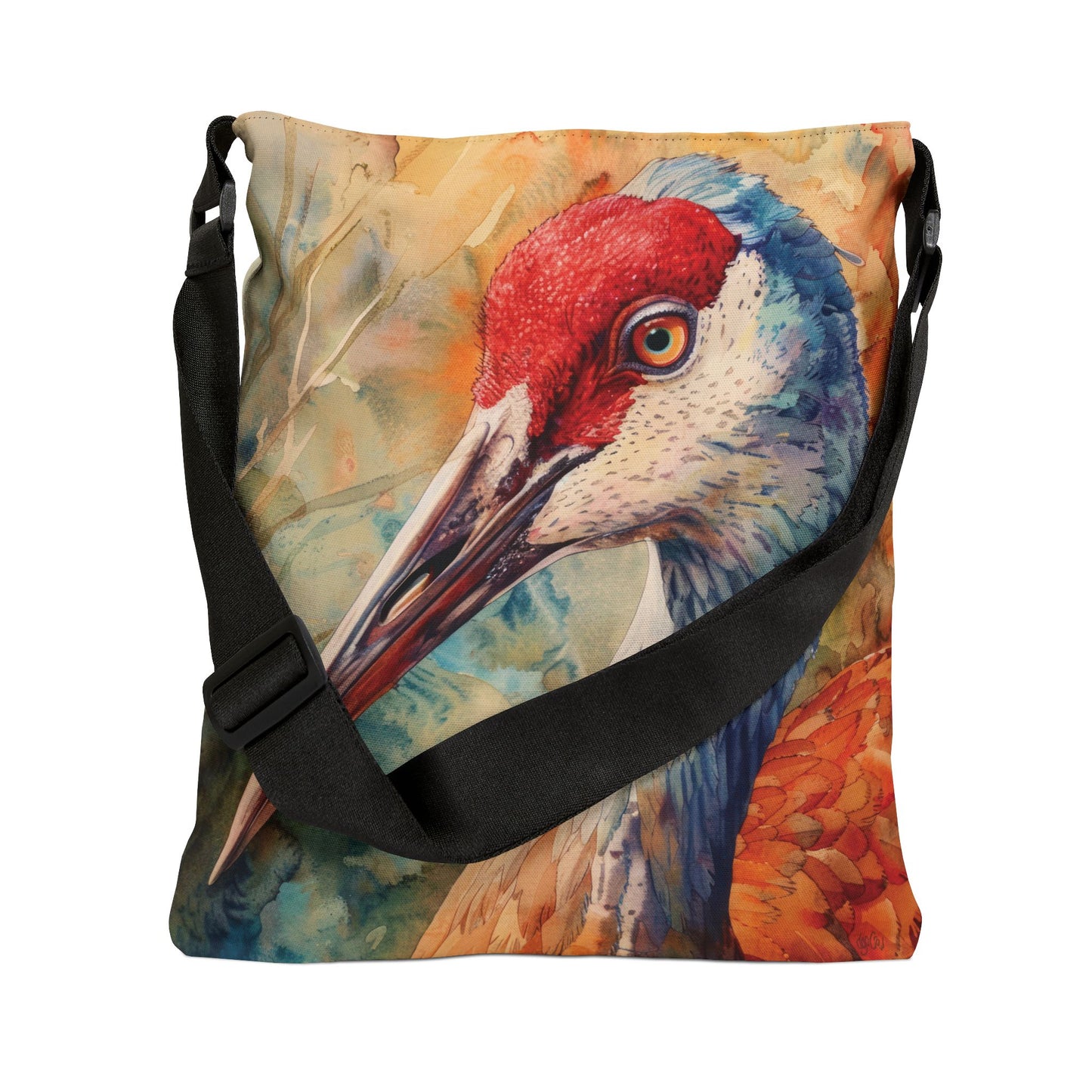 WATERCOLOR CRANE – Adjustable Tote Bag