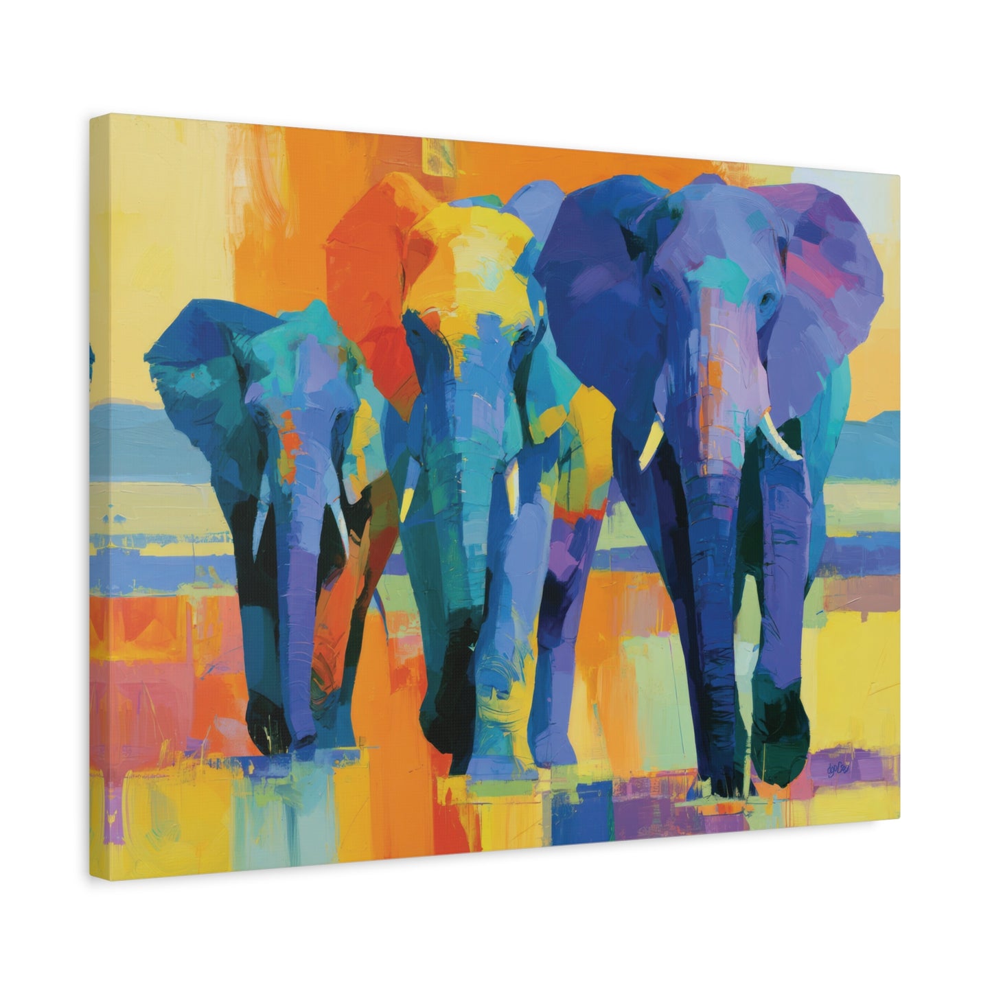 High Noon — Vibrant Elephant Canvas Art
