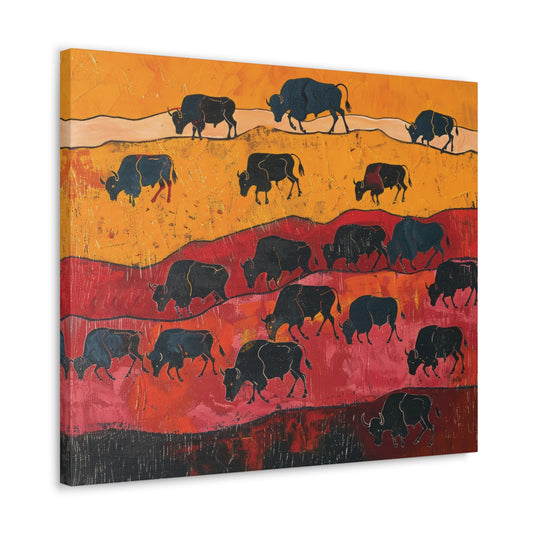 DRAFT - BISON HERD - Canvas Gallery Wraps