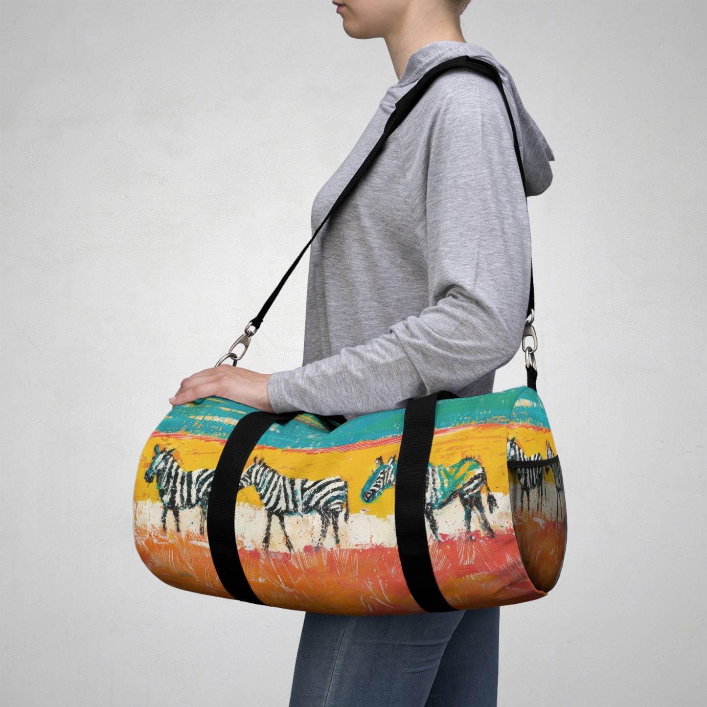 CRAYON PAINT ZEBRAS  - DUFFLE