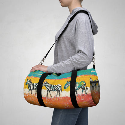 CRAYON PAINT ZEBRAS  - DUFFLE