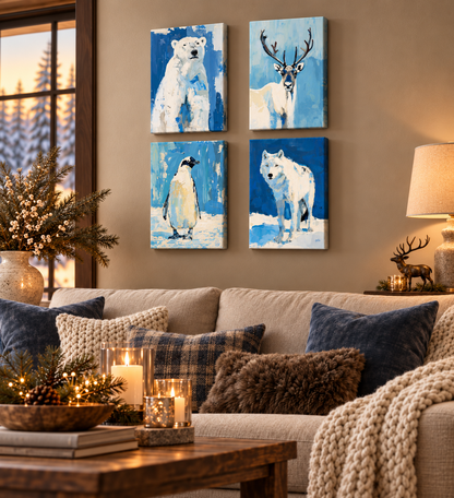Blue Series Polar Wildlife — Set of Four