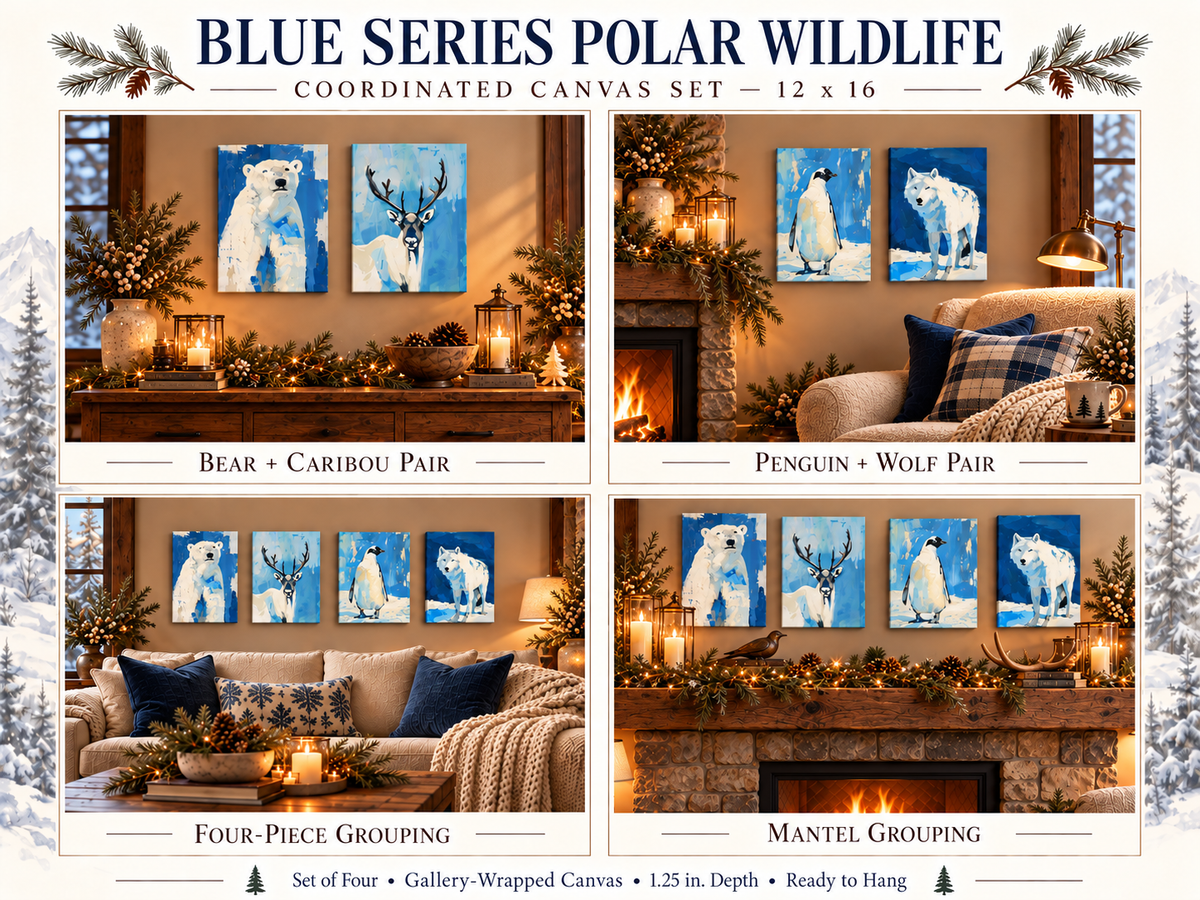 Blue Series Polar Wildlife — Set of Four