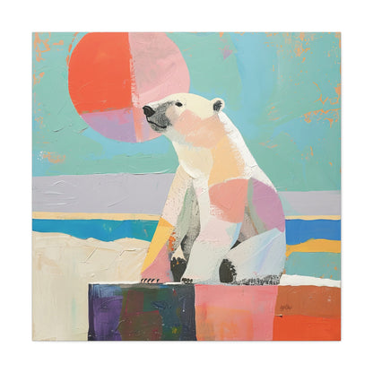 PASTEL POLAR BEARS — 6×6 CANVAS SET OF FOUR