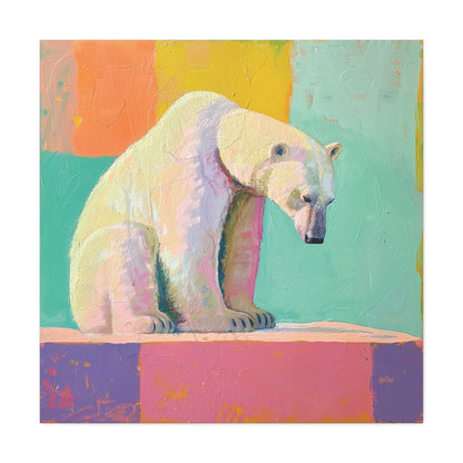 PASTEL POLAR BEARS — 16×16 CANVAS SET OF FOUR