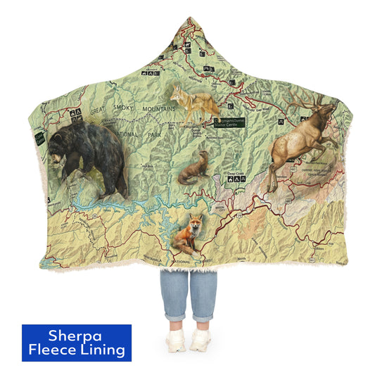 GREAT SMOKY MOUNTAINS NATIONAL PARK - Hooded Fleece Blanket