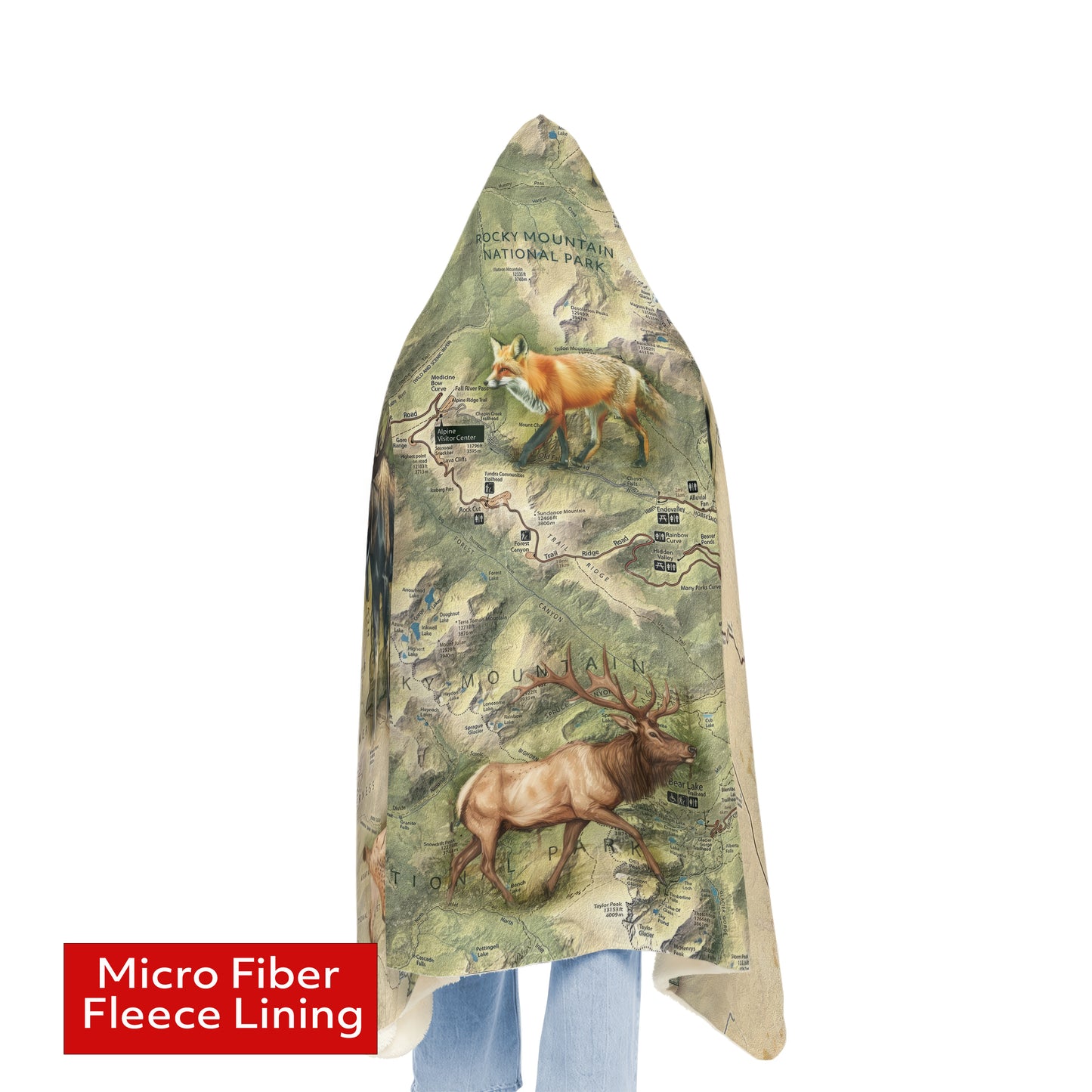 ROCKY MOUNTAIN NATIONAL PARK - Hooded Fleece Blanket