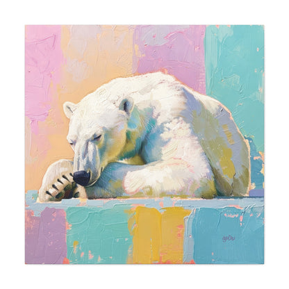 PASTEL POLAR BEARS — 16×16 CANVAS SET OF FOUR