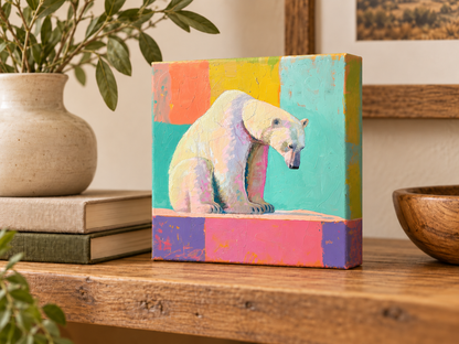PASTEL POLAR BEARS — 6×6 CANVAS SET OF FOUR