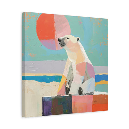 PASTEL POLAR BEARS — 16×16 CANVAS SET OF FOUR