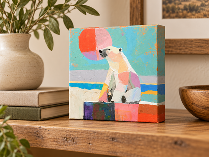 PASTEL POLAR BEARS — 6×6 CANVAS SET OF FOUR