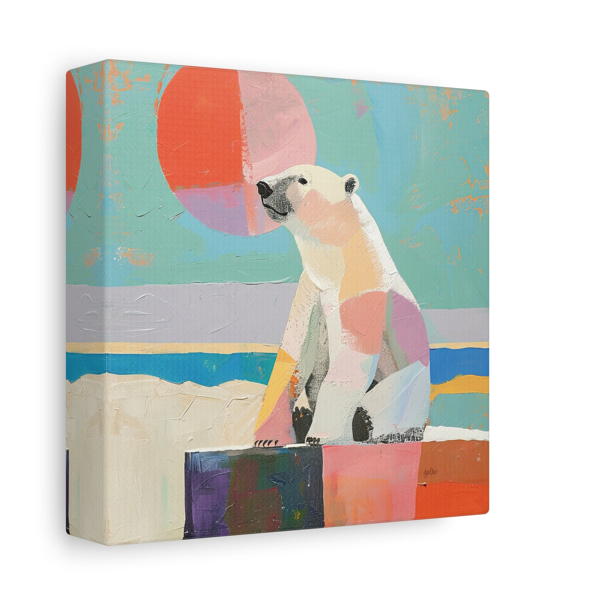 PASTEL POLAR BEARS — 6×6 CANVAS SET OF FOUR
