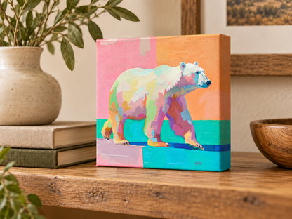 PASTEL POLAR BEARS — 6×6 CANVAS SET OF FOUR