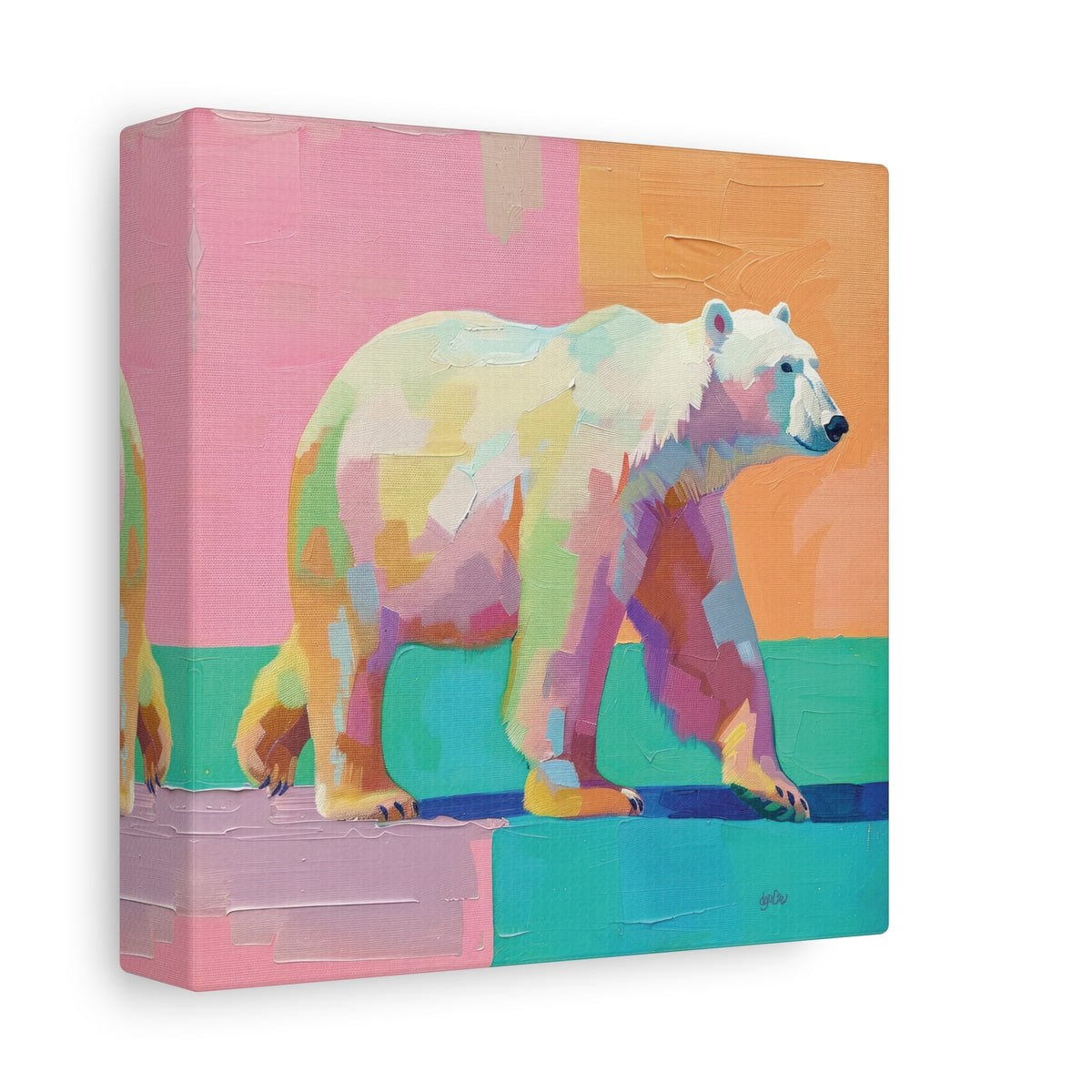 PASTEL POLAR BEARS — 6×6 CANVAS SET OF FOUR