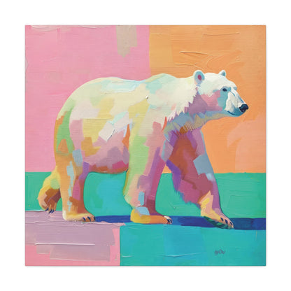 PASTEL POLAR BEARS — 16×16 CANVAS SET OF FOUR
