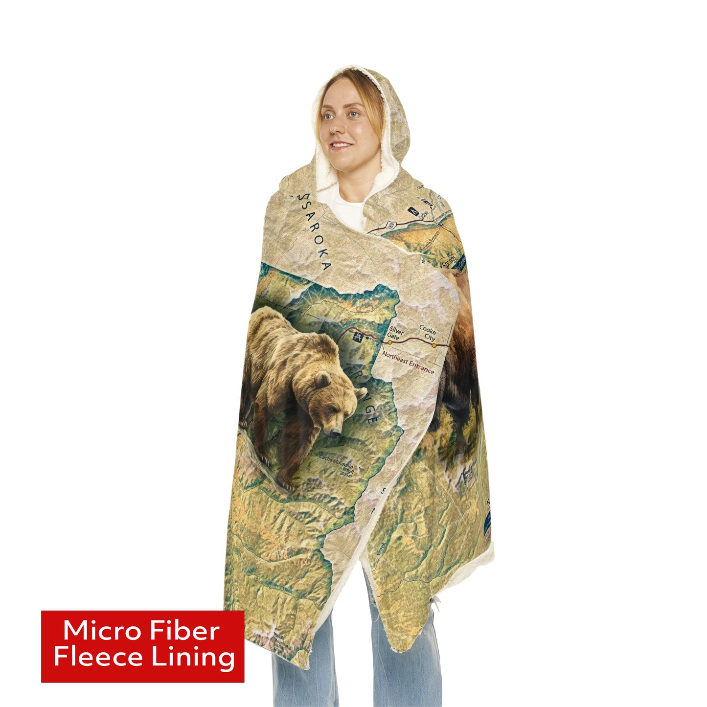 YELLOWSTONE NATIONAL PARK - Hooded Fleece Blanket