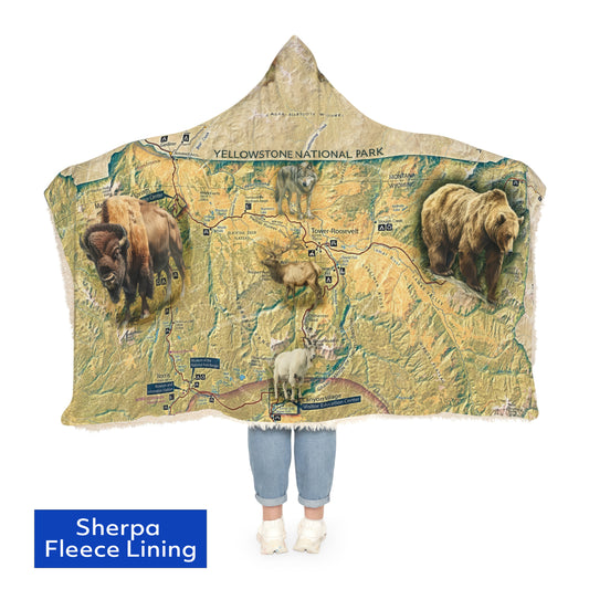 YELLOWSTONE NATIONAL PARK - Hooded Fleece Blanket
