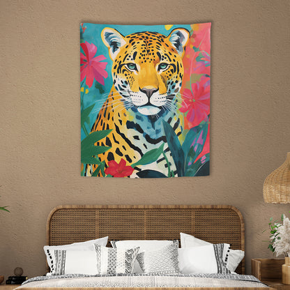 JAGUAR - TROPICAL BLUE  - Wall Tapestry