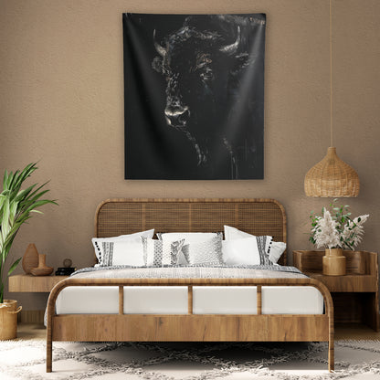 BROODING BISON - Wall Tapestry