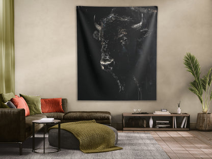 BROODING BISON - Wall Tapestry