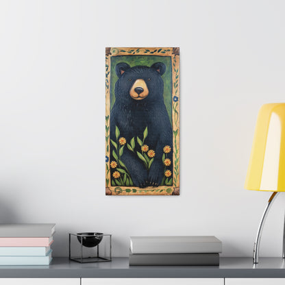 BLACK BEAR WITH DAISIES